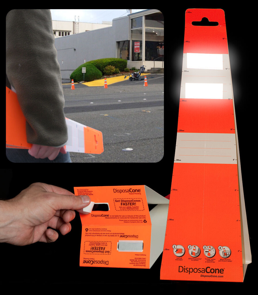 DisposaCone Temporary Traffic Cone 3-Pack 1836R 